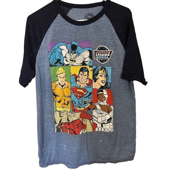 DC COMICS ORIGINALS Mens L JUSTICE LEAGUE OF AMERICA Batman Flash Wonder Women - Picture 1 of 7